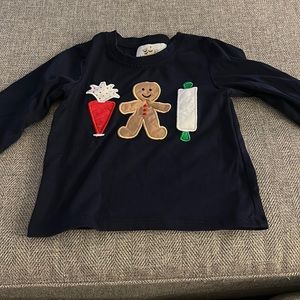 Gingerbread Long Sleeve Embroidered Tee - 2t